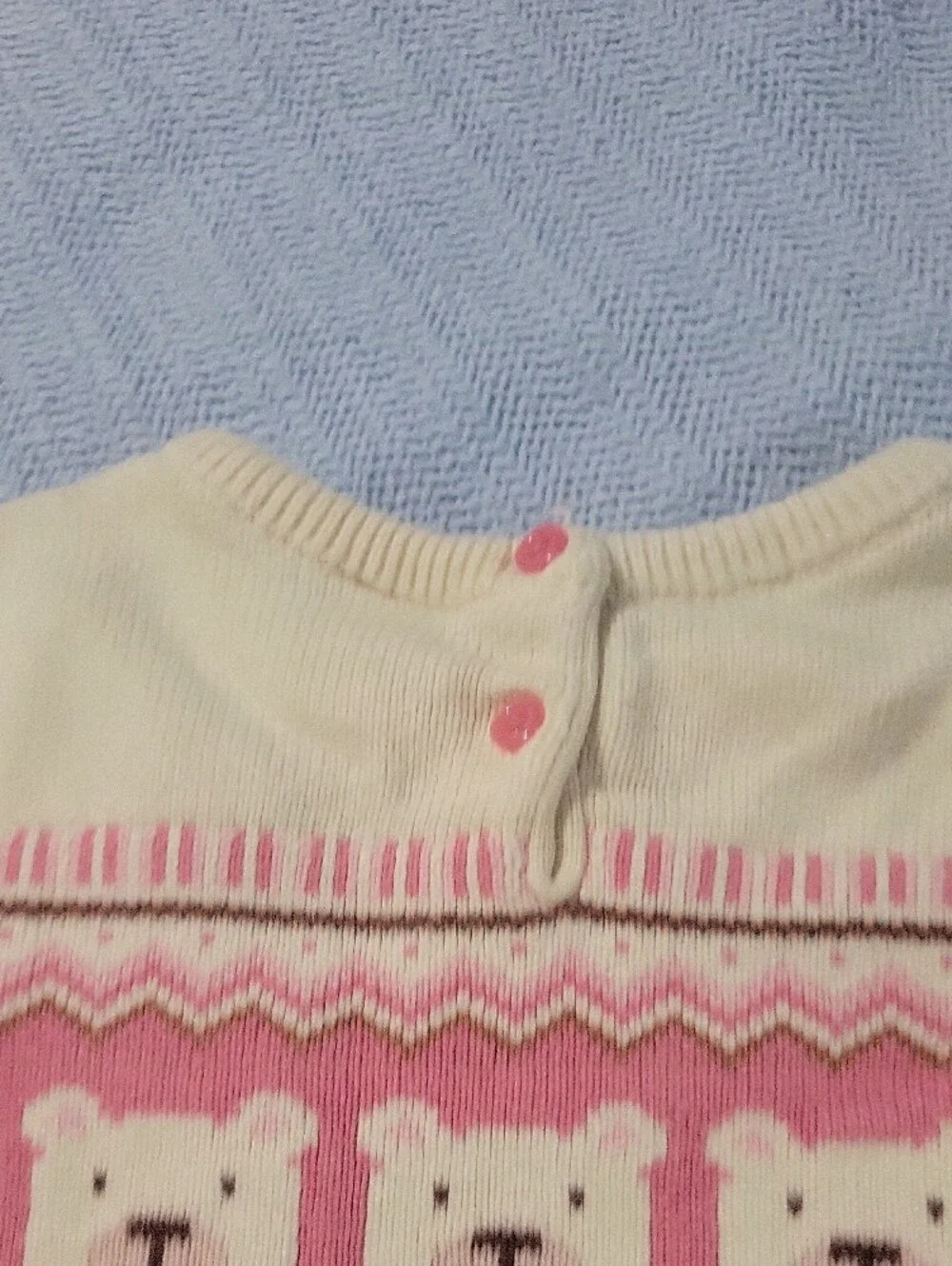 Gymboree Cream, Pink & Brown Bear Fair Isle Sweater